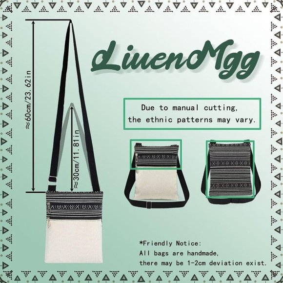 Clowns Ethnic Pattern Crossbody Bag Small Phone Wallet Zipper Adjustable - Picture 6 of 7